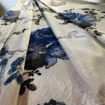 Mousseline de soie et polyester imprimés en arête de poisson du tissu 100gsm de costume de femmes